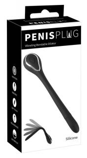 Penis Plug Dilator - akkus húgycsővibrátor (0,6-1,1cm) - fekete