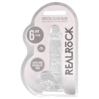 REALROCK - átlátszó élethű dildó - átlátszó (15cm)