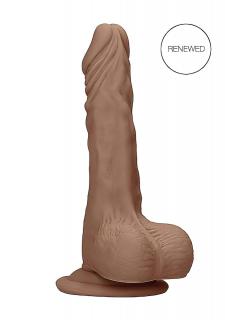 / RealRock Dong 9 - élethű, herés dildó (23cm) - sötét natúr