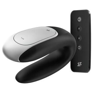 Satisfyer Double Fun - okos, vízálló párvibrátor (fekete)