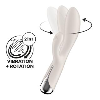 Satisfyer Spinning Rabbit 1 - forgó csiklókaros vibrátor (bézs)