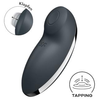 Satisfyer Tap &amp; Climax 2 - 2in1 csikló vibrátor (szürke)