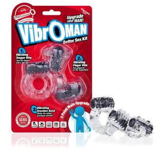 Screaming Vibroman - vibrációs péniszgyűrű szett (fekete)