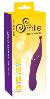 / SMILE Double - akkus, 2in1 csiklóvibrátor (lila)