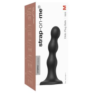 Strap-on-me Balls M - gömbös, tapadókorongos dildó (fekete)