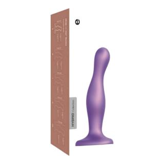 Strap-on-me Curvy M - hullámos, tapadókorongos dildó (lila)