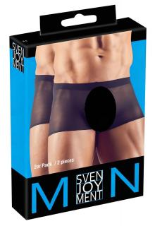 Svenjoyment - átlátszó boxer szett - fekete (2 részes) S-L
