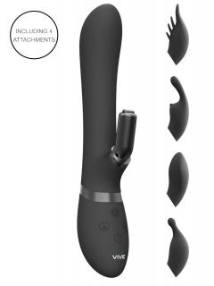 Vive Chou - 4in1 csiklókaros vibrátor (fekete)
