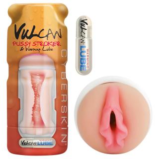 Vulcan Stroker - élethű vagina + melegítő síkosító (natúr)