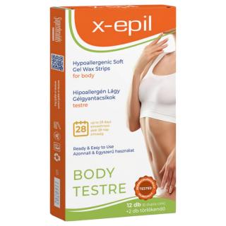 X-Epil - hipoallergén gélgyantacsíkok testre (12db)
