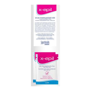 X-Epil - lehúzó textilcsíkok (20db) + olajos törlőkendő (2db)