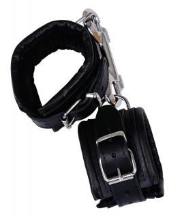 ZADO - bőr csukló bilincs és karabiner (fekete)