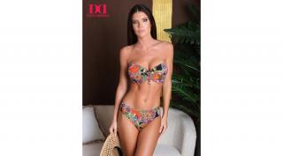 Daisy Dessous 25 fekete-színes virágos bikini