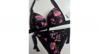 Paloma 25 bikini 426 - fekete pink virágos