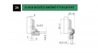 Kivetőpánt közézáródó üvegpánt (Kivetőpánt közézáródó üvegpánt)