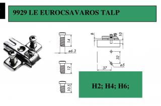 Kivetőpánt talp+csavar H4 (Kivetőpánt talp+csavar H4)