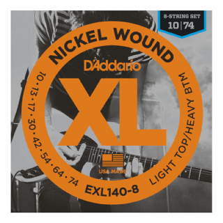 D'addario EXL140-8 Nickel 10-74 Light Top/Heavy Bottom
