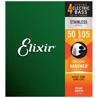 Elixir NanoWeb (14702) Stainless Steel 50-105 Medium basszusgitár húrkészlet