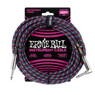 Ernie Ball 6063 Szövetkábel Fekete/Piros/Kék/Fehér