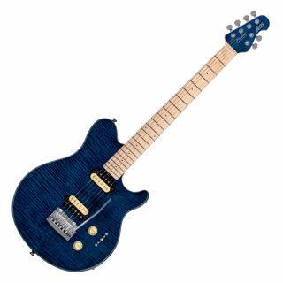 Sterling by Music Man S.U.B. Axis AX3 Flame Maple Ven. Top Neptune Blue elektromos gitár