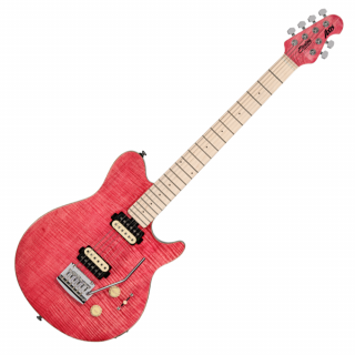 Sterling by Music Man S.U.B. Axis AX3 Flame Maple Ven. Top Satin Pink elektromos gitár