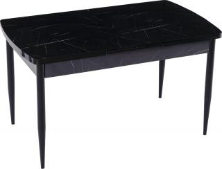 Buse bővíthető étkezőasztal fekete sonata MDF lappal és fekete fém lábakkal 79x139 cm