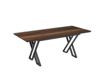 Leon Soft bővíthtő étkezőasztal lakk hazar MDF lappal és fekete fém lábakkal 100x200 cm (275 cm)
