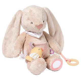ALICE & POMME készségfejlesztő plüssjáték - Pomme, a nyuszi púderrózsaszín
