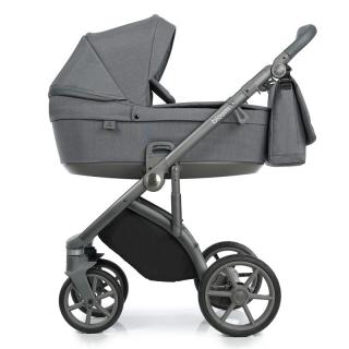 Bloom 3in1 babakocsi - Kite Graphite Black hordozóval Grey Stripes