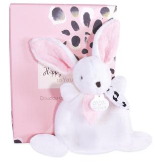 HAPPY BLUSH Nyuszi szundikendő - 17 cm white / pink