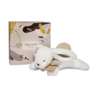 HAPPY WILD fekvő pompom nyuszi - 25 cm mustársárga