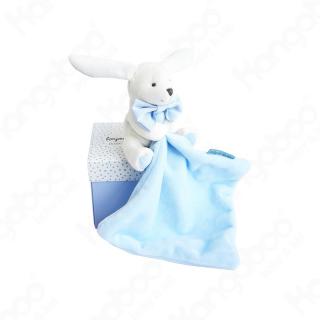 LAPIN BOITE FLEUR - Nyuszi szundikendővel kék