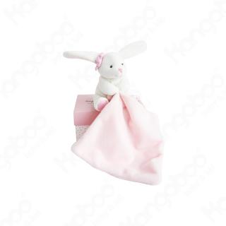 LAPIN BOITE FLEUR - Nyuszi szundikendővel rose