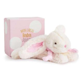 LAPIN BONBON Nyuszi sállal - 20 cm white / rose