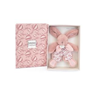 LAPIN DOUDOU Nyuszi- lapos plüss - 18 cm rose