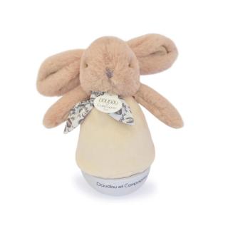 LAPIN DOUDOU zenélő éjjeli fény - 16 cm beige