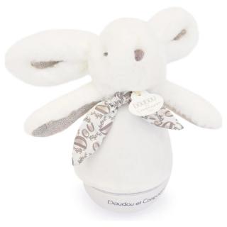 LAPIN DOUDOU zenélő éjjeli fény - 16 cm blanc