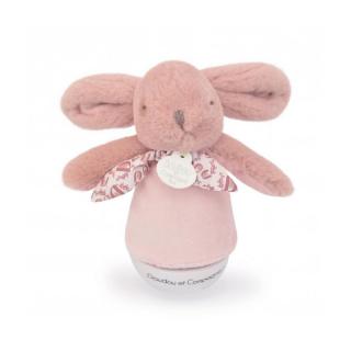 LAPIN DOUDOU zenélő éjjeli fény - 16 cm rose