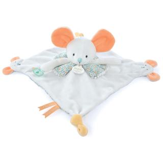 MARIONNETTE - Egérke szundikendő ujjbábbal - 30 cm fehér