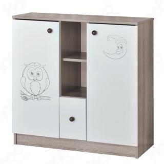 pelenkázó komód - Bagoly barna/fehér