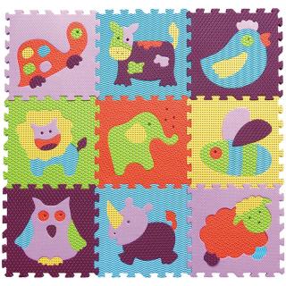 Puzzleszőnyeg 9db-os - Állatok tarka