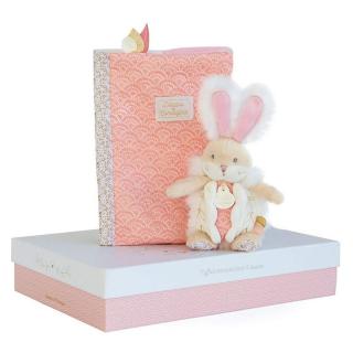 SUCRE Nyuszi - Ajándékszett plüss figura + egészségügyi kiskönyv borító rose