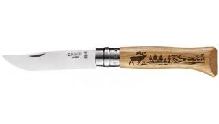 Opinel Tradition No.08 Inox tölgyfa Deer zsebkés