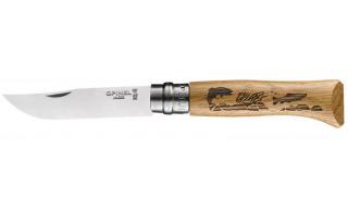 Opinel Tradition No.08 Inox tölgyfa Trout zsebkés