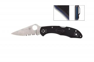 Spyderco DELICA 4 THIN BLUE LINE COMBO C11FPSBKBL EDC Zsebkés