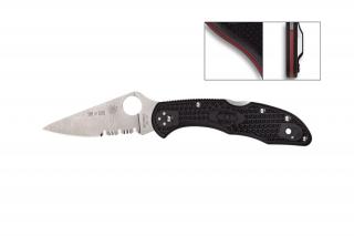 Spyderco DELICA 4 THIN RED LINE COMBO C11FPSBKRD EDC Zsebkés