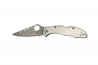 Spyderco DELICA 4 TITANIUM / DAMASCUS C11TIPD EDC Zsebkés