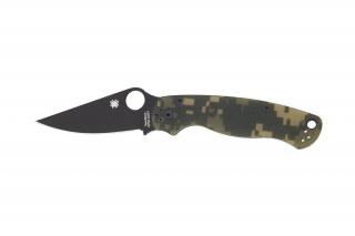 Spyderco PARA MILITARY 2 G-10 DIGITAL CAMO BLACK BLADE PLAIN C81GPCMOBK2 EDC Zsebkés