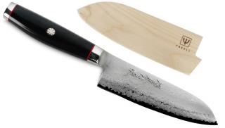 Yaxell Super Gou Ypsilon Japán Santoku Szakácskés 16,5 cm-es damaszk