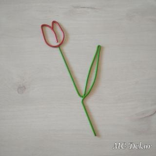 Fém tulipán - piros